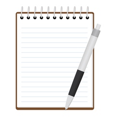 Notepad with pen vector image