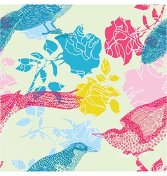 Bird collage background vector image