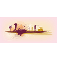 Pink Golf Silhouettes vector image