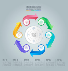 Infographic design business concept with 6 options vector image