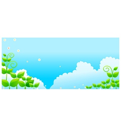 Blue Sky with Green Leaves vector image