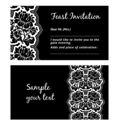 Flower lace greeting card space for your text vector image