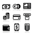 Money atm - cash mashine icons set vector image