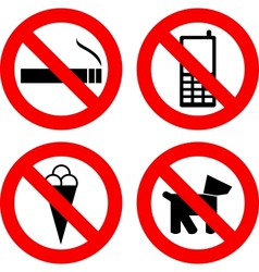 Not allowed signs vector image