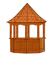 A wooden gazebo on white vector image