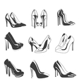 Set of woman shoes on heels Fashion vector image