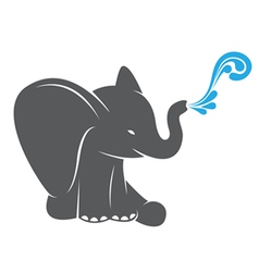 Image of an elephant spraying water vector image