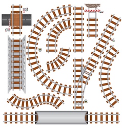 Railroad isolated elements vector image