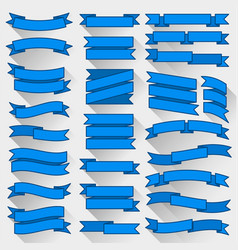 Flat design blue ribbons Flat design blue ribbons vector image