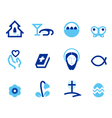 Easter and christianity icon set vector image