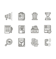 Human resource management black line icons Human resource management black line icons vector image