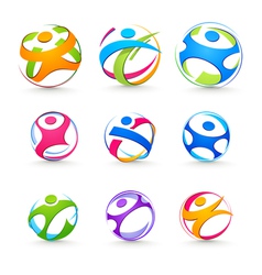 Sports icons of people vector image