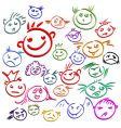 Smile face set vector image