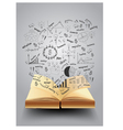 Book with drawing business strategy plan concept vector image