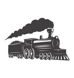 Vintage train isolated on white background design vector image
