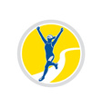 Female Triathlete Marathon Runner Retro vector image
