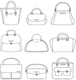 Set of handbags on white background vector image