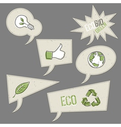 Ecology icons in speech bubbles collection vector image