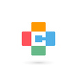 Letter C cross plus logo icon design template vector image