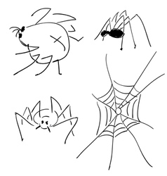 Sketches of spiders vector image