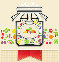 Can with canned fruit and vector image