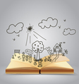 Book of happy family stories vector image