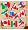 Postage stamps with flags vector image