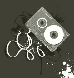 Cassette grunge style of music vector image