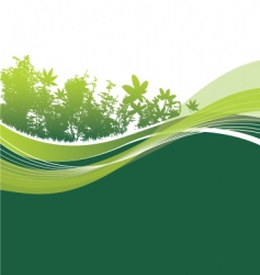 Trees and leaves background vector image