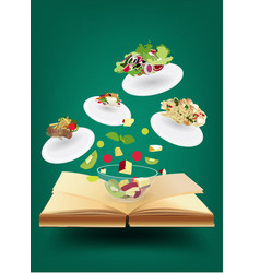 Creative recipe book concept idea vector image