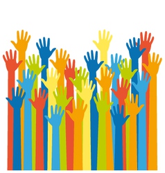 Colorful hands vector image