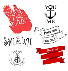 Wedding invitation typographic design elements vector image