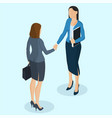 Successful businesswomen handshaking Successful businesswomen handshaking vector image