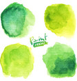 Green watercolor painted stains set vector image