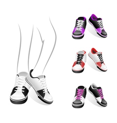 Stylish sports shoes vector image