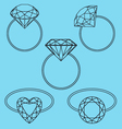 Diamond rings set vector image