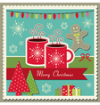 Hot chocolate Christmas card vector image