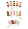 Collection of frozen ice cream lollies vector image