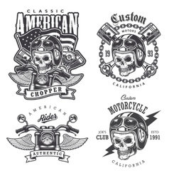 Set of Vintage motorcycle t-shirt prints vector image