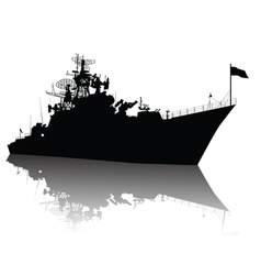 Detailed ship silhouette vector image