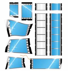 Film strip tags and stickers vector image