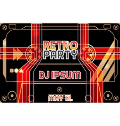 Retro party flyer vector image