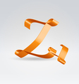 Silk ribbon letter abc vector image