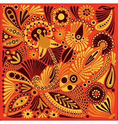 Acrylic painting flower ethnic design vector image