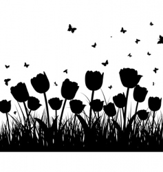 Meadow silhouettes vector image