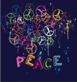 Drawn group of peace signs vector image