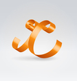 Silk ribbon letter abc vector image