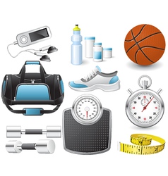 Fitness icons vector image