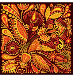 Acrylic painting flower ethnic design vector image