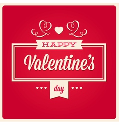 Happy valentines day card ornaments vector image